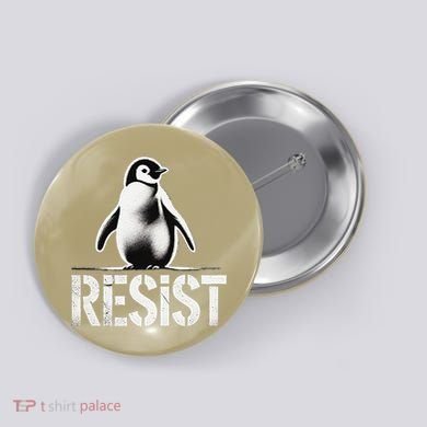 Resist Penguin Activism Penguins Protest Against Tariffs Button