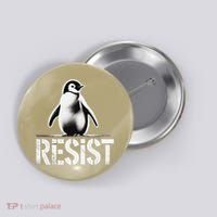 Resist Penguin Activism Penguins Protest Against Tariffs Button thumb 0