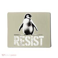 Resist Penguin Activism Penguins Protest Against Tariffs Mousepad thumb 0