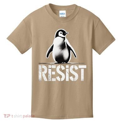 Resist Penguin Activism Penguins Protest Against Tariffs Kids T-Shirt