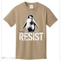 Resist Penguin Activism Penguins Protest Against Tariffs Kids T-Shirt thumb 0