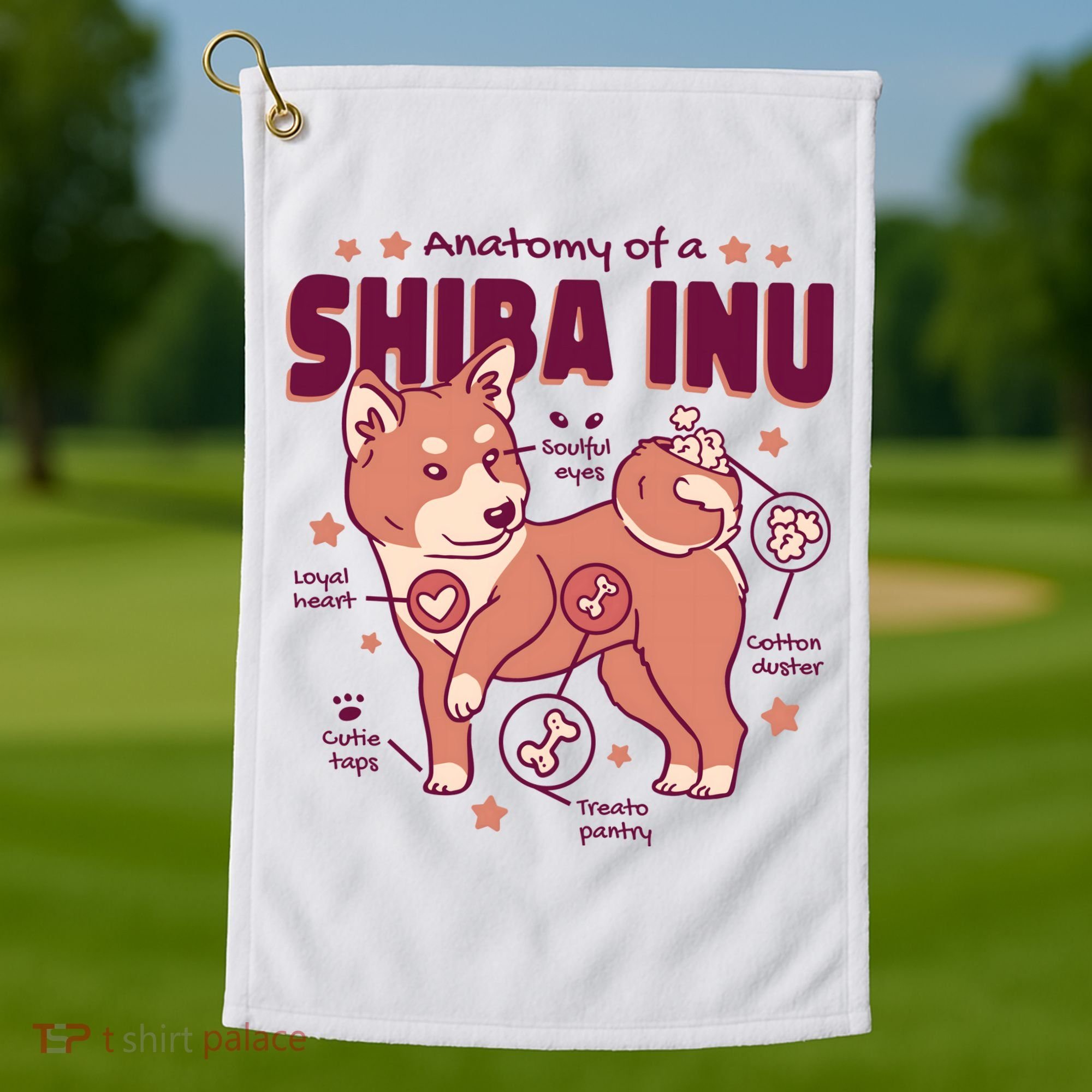 Red Panda Anatomy Golf Towel
