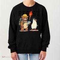 Resist Penguins And Bear Graphic We Stand With Penguins Women's Sweatshirt thumb 0
