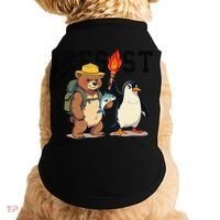 Resist Penguins And Bear Graphic We Stand With Penguins Doggie Tank thumb 0
