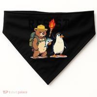 Resist Penguins And Bear Graphic We Stand With Penguins USA-Made Doggie Bandana thumb 0