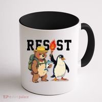 Resist Penguins And Bear Graphic We Stand With Penguins Coffee Mug thumb 1