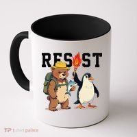 Resist Penguins And Bear Graphic We Stand With Penguins Coffee Mug thumb 0