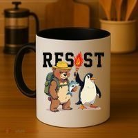 Resist Penguins And Bear Graphic We Stand With Penguins Coffee Mug thumb 4