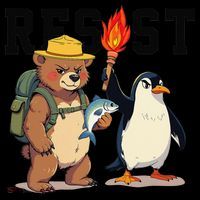 Resist Penguins And Bear Graphic We Stand With Penguins Coffee Mug thumb 5