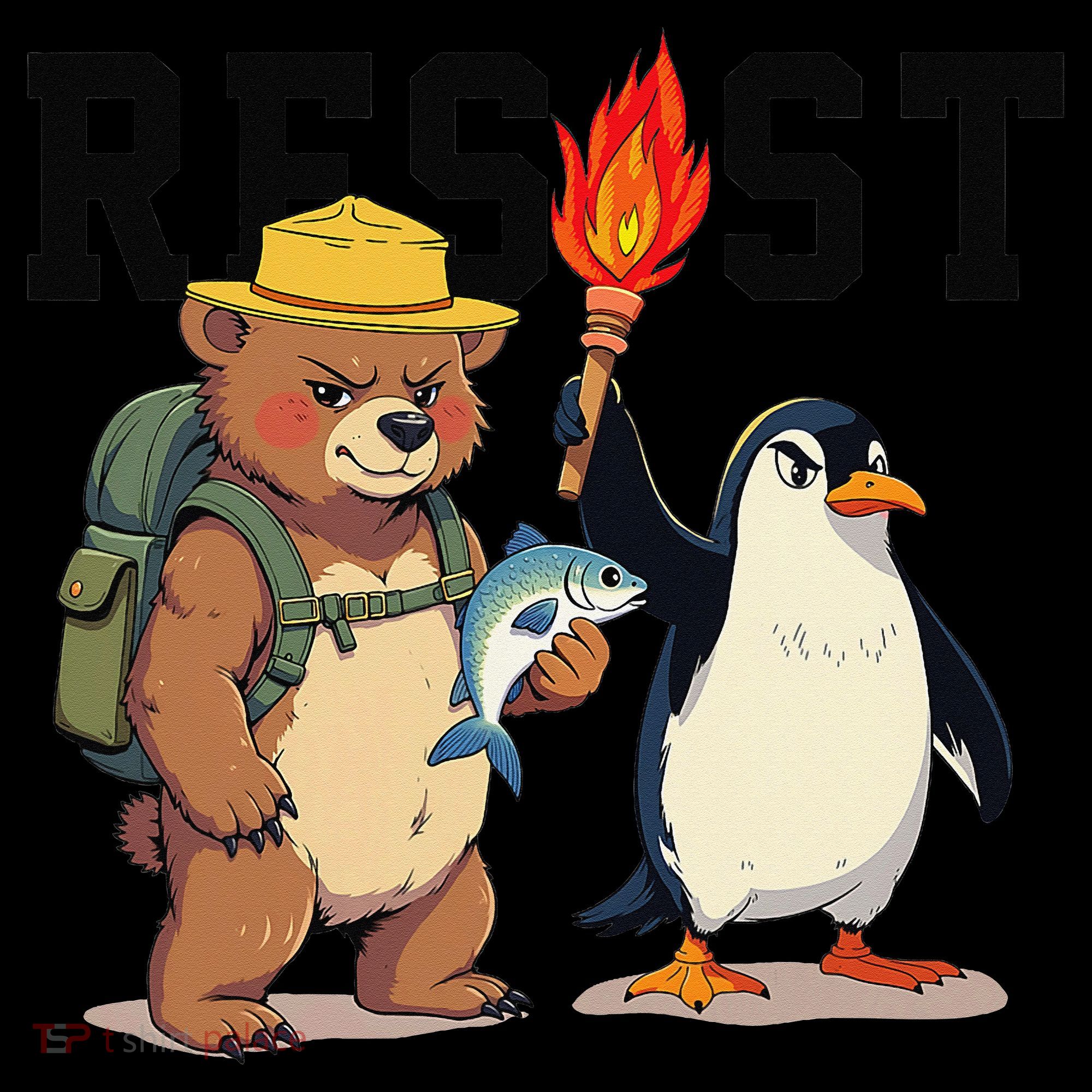 Resist Penguins And Bear Graphic We Stand With Penguins Coffee Mug