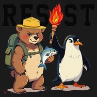 Resist Penguins And Bear Graphic We Stand With Penguins Women's Hoodie thumb 2