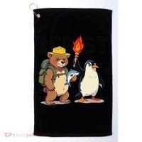 Resist Penguins And Bear Graphic We Stand With Penguins Golf Towel thumb 0