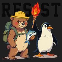 Resist Penguins And Bear Graphic We Stand With Penguins Golf Towel thumb 3