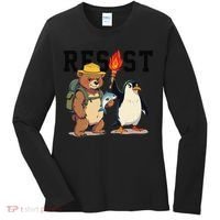 Resist Penguins And Bear Graphic We Stand With Penguins Women's Long Sleeve Shirt thumb 0