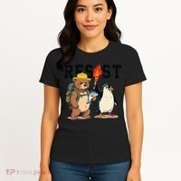 Resist Penguins And Bear Graphic We Stand With Penguins Women's T-Shirt thumb 4