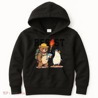 Resist Penguins And Bear Graphic We Stand With Penguins Kids Hoodie thumb 0