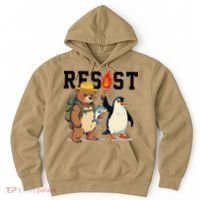 Resist Penguins And Bear Graphic We Stand With Penguins Hoodie thumb 0