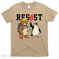 Resist Penguins And Bear Graphic We Stand With Penguins T-Shirt thumb 0