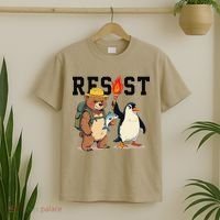 Resist Penguins And Bear Graphic We Stand With Penguins T-Shirt thumb 2