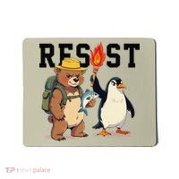 Resist Penguins And Bear Graphic We Stand With Penguins Mousepad thumb 0