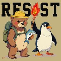 Resist Penguins And Bear Graphic We Stand With Penguins Kids T-Shirt thumb 2