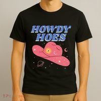 Retro Preppy Aesthetic Cowgirl Rodeo Howdy Hoes Cosmic T-Shirt thumb 3