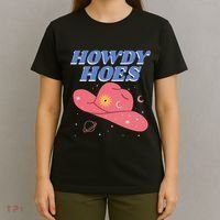 Retro Preppy Aesthetic Cowgirl Rodeo Howdy Hoes Cosmic T-Shirt thumb 4