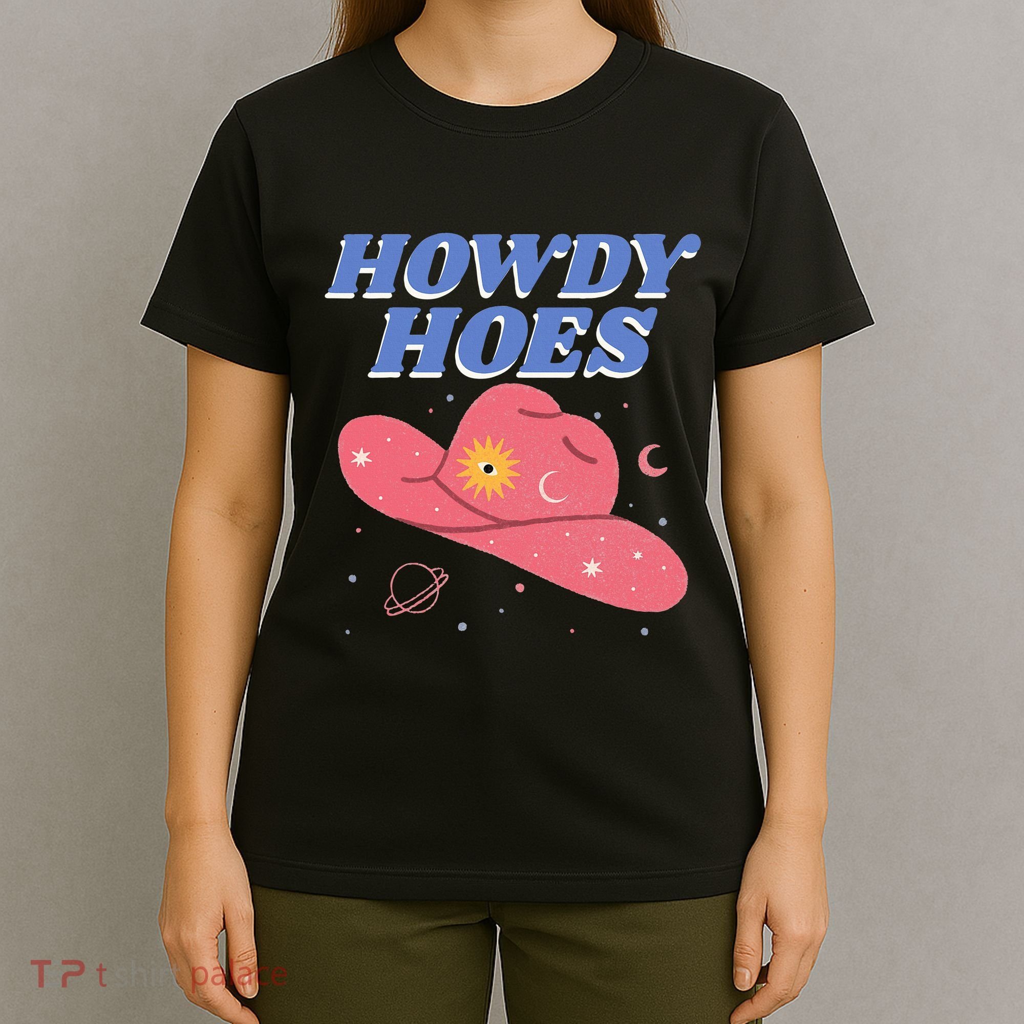 Retro Preppy Aesthetic Cowgirl Rodeo Howdy Hoes Cosmic T-Shirt