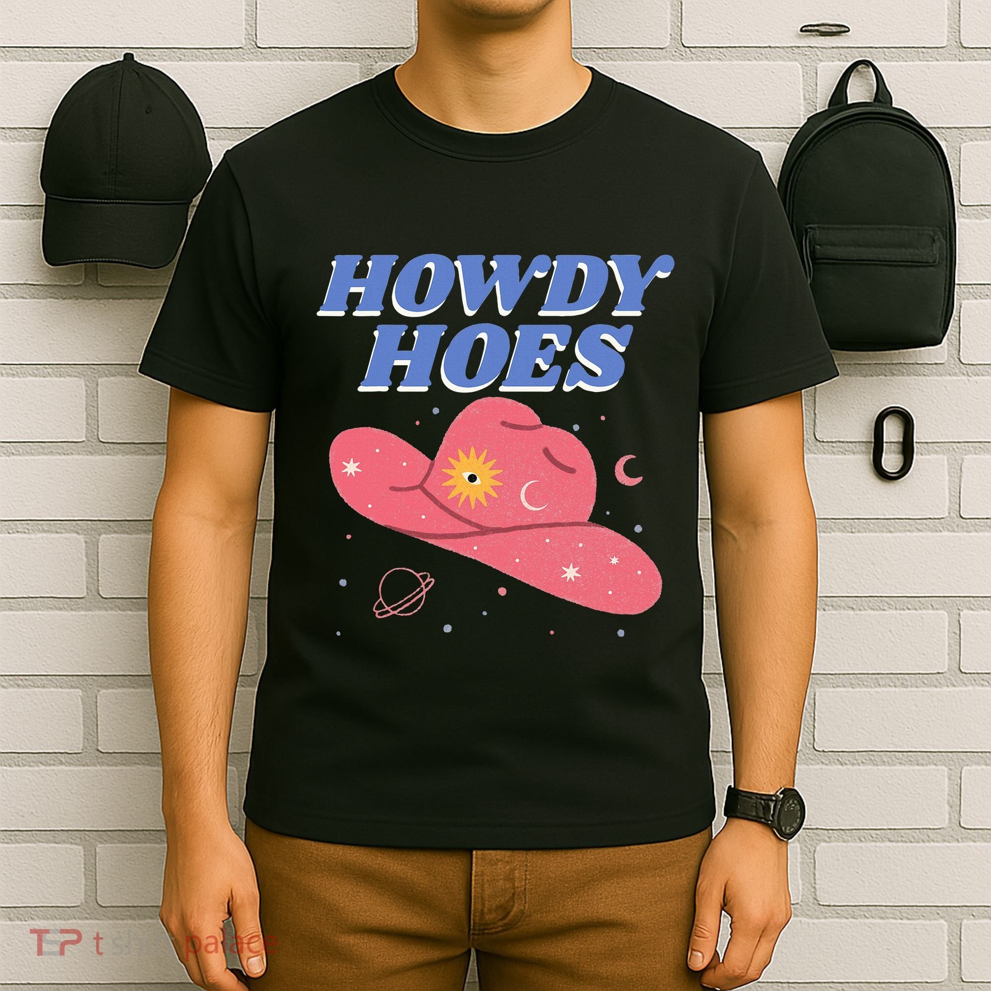 Retro Preppy Aesthetic Cowgirl Rodeo Howdy Hoes Cosmic T-Shirt
