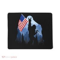 Retro Patriotic Bigfoot Sasquatch With USA Flag 4th Of July Mousepad thumb 0