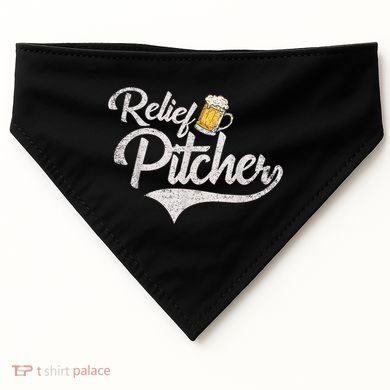 Relief Pitcher Beer And Baseball Funny USA-Made Doggie Bandana