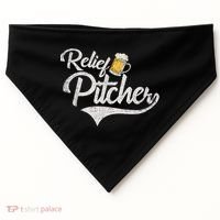 Relief Pitcher Beer And Baseball Funny USA-Made Doggie Bandana thumb 0