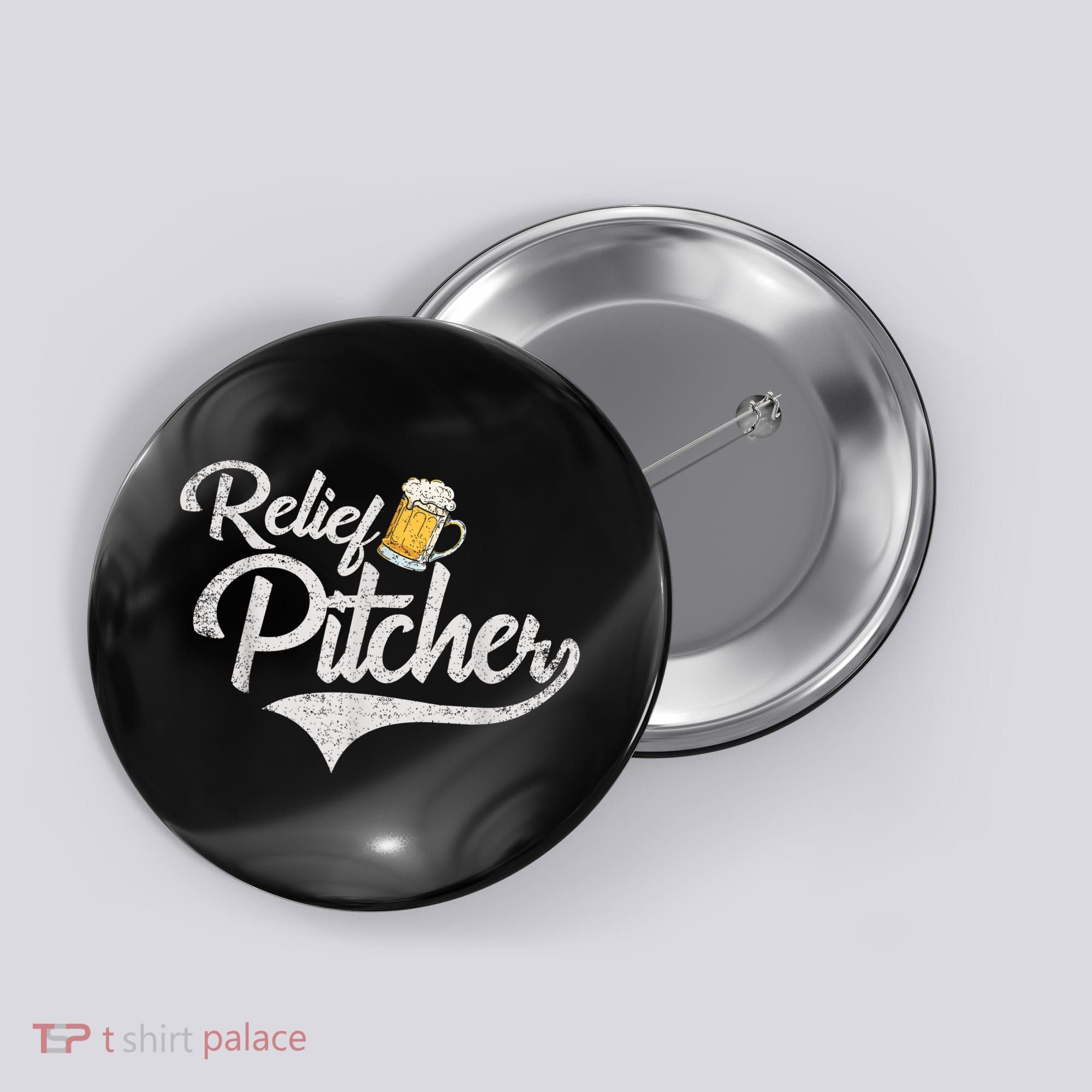 Relief Pitcher Beer And Baseball Funny Button