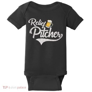Relief Pitcher Beer And Baseball Funny Baby Bodysuit