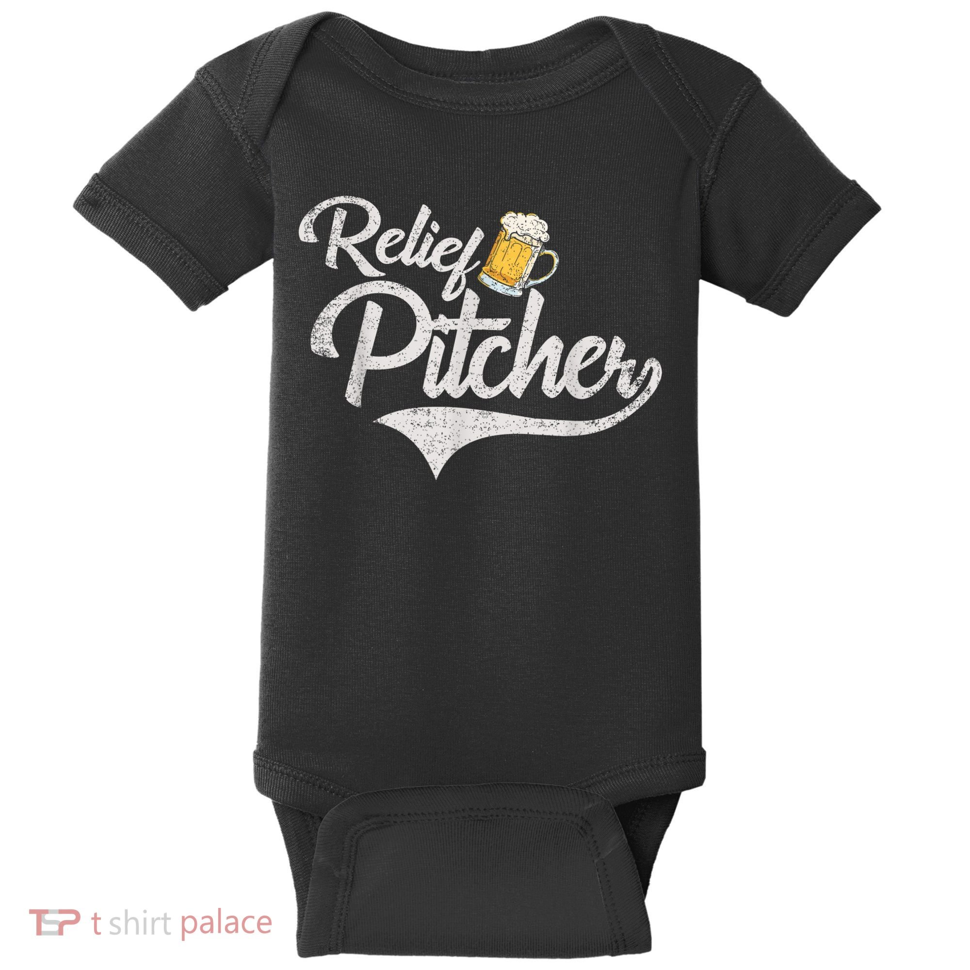 Relief Pitcher Beer And Baseball Funny Baby Bodysuit