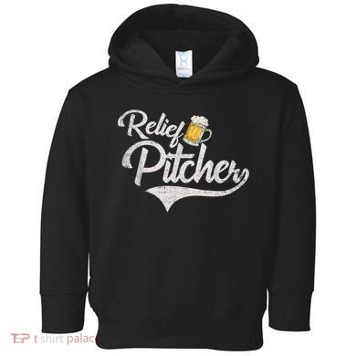Relief Pitcher Beer And Baseball Funny Toddler Hoodie
