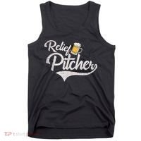 Relief Pitcher Beer And Baseball Funny Tank Top thumb 0