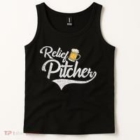 Relief Pitcher Beer And Baseball Funny Tank Top thumb 2