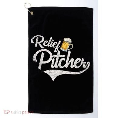Relief Pitcher Beer And Baseball Funny Golf Towel