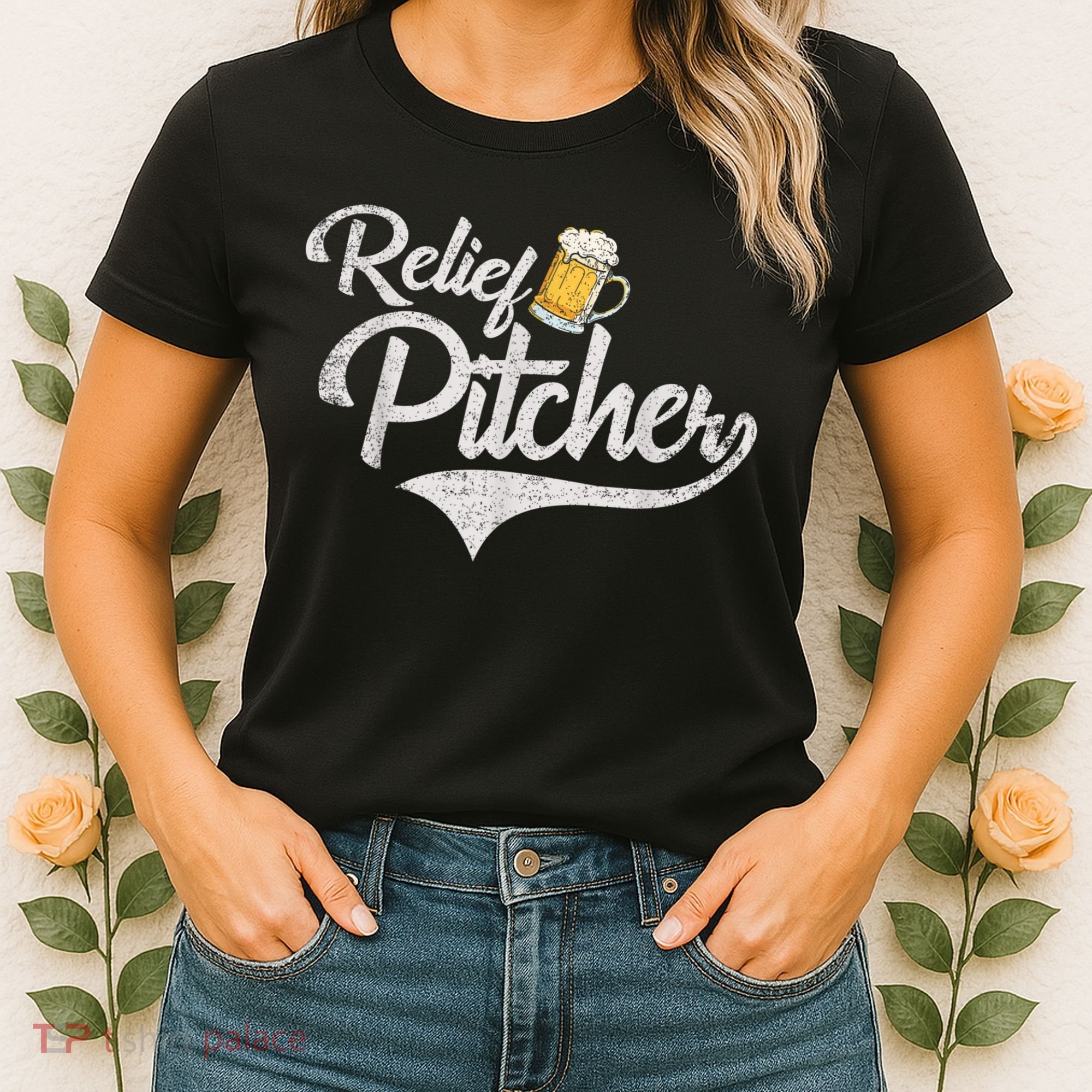 Relief Pitcher Beer And Baseball Funny Women's T-Shirt