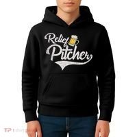 Relief Pitcher Beer And Baseball Funny Kids Hoodie thumb 4