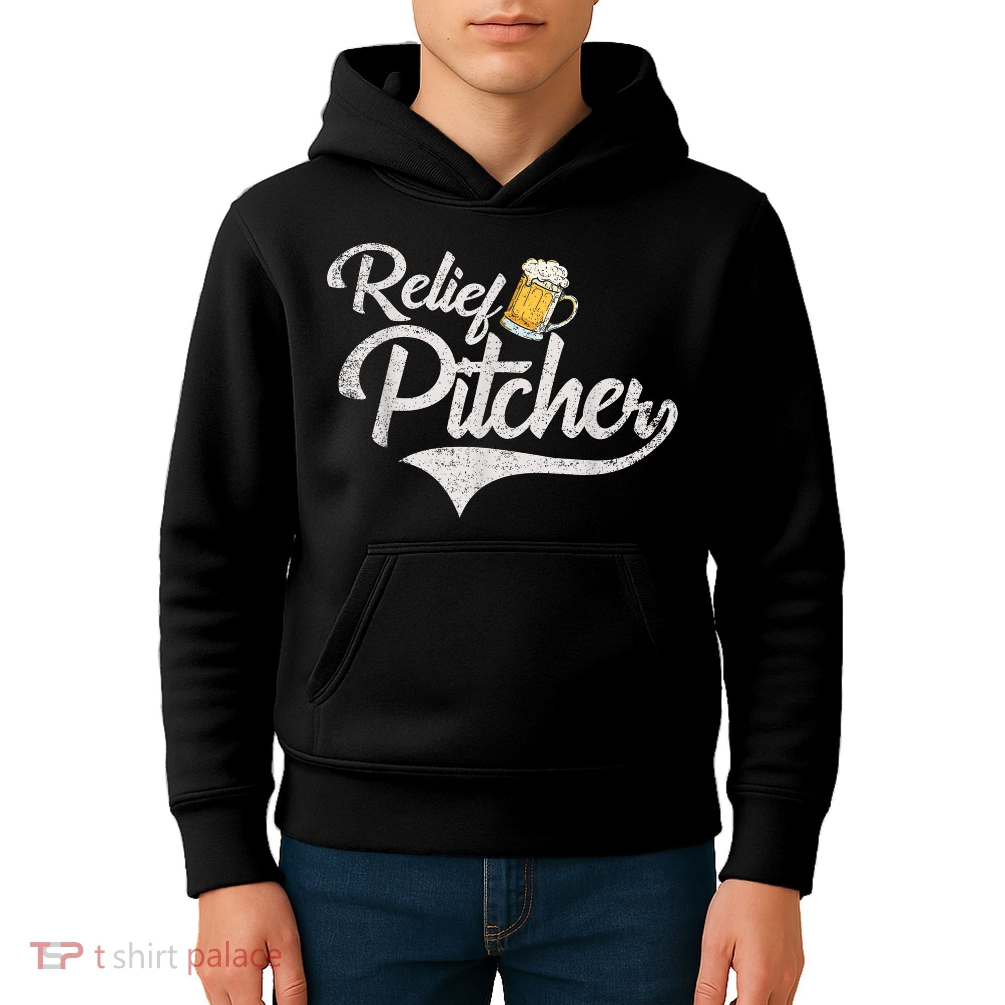 Relief Pitcher Beer And Baseball Funny Kids Hoodie