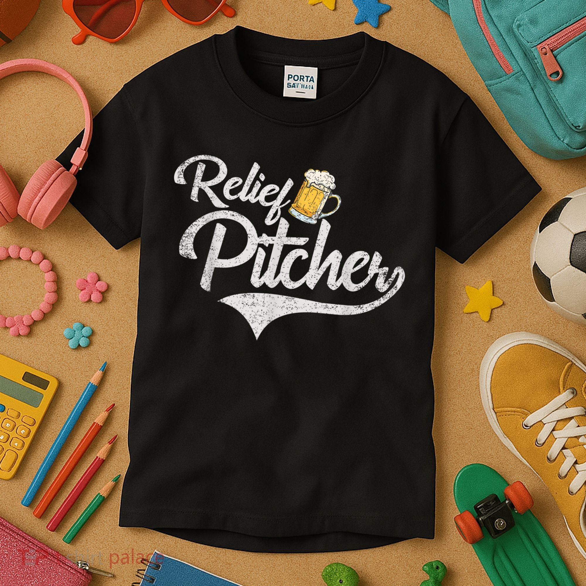Relief Pitcher Beer And Baseball Funny Kids T-Shirt