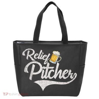 Relief Pitcher Beer And Baseball Funny Tote Bag