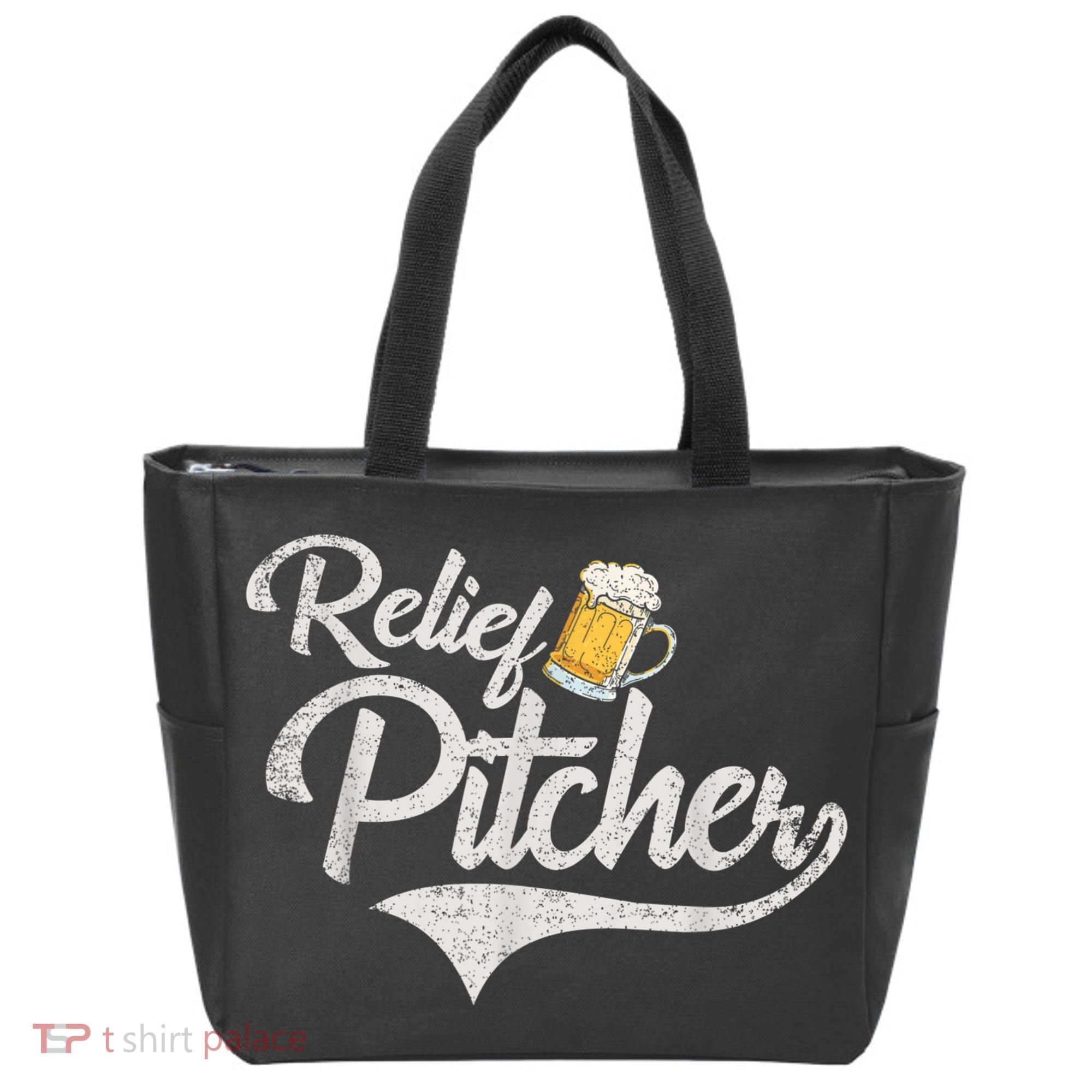 Relief Pitcher Beer And Baseball Funny Tote Bag