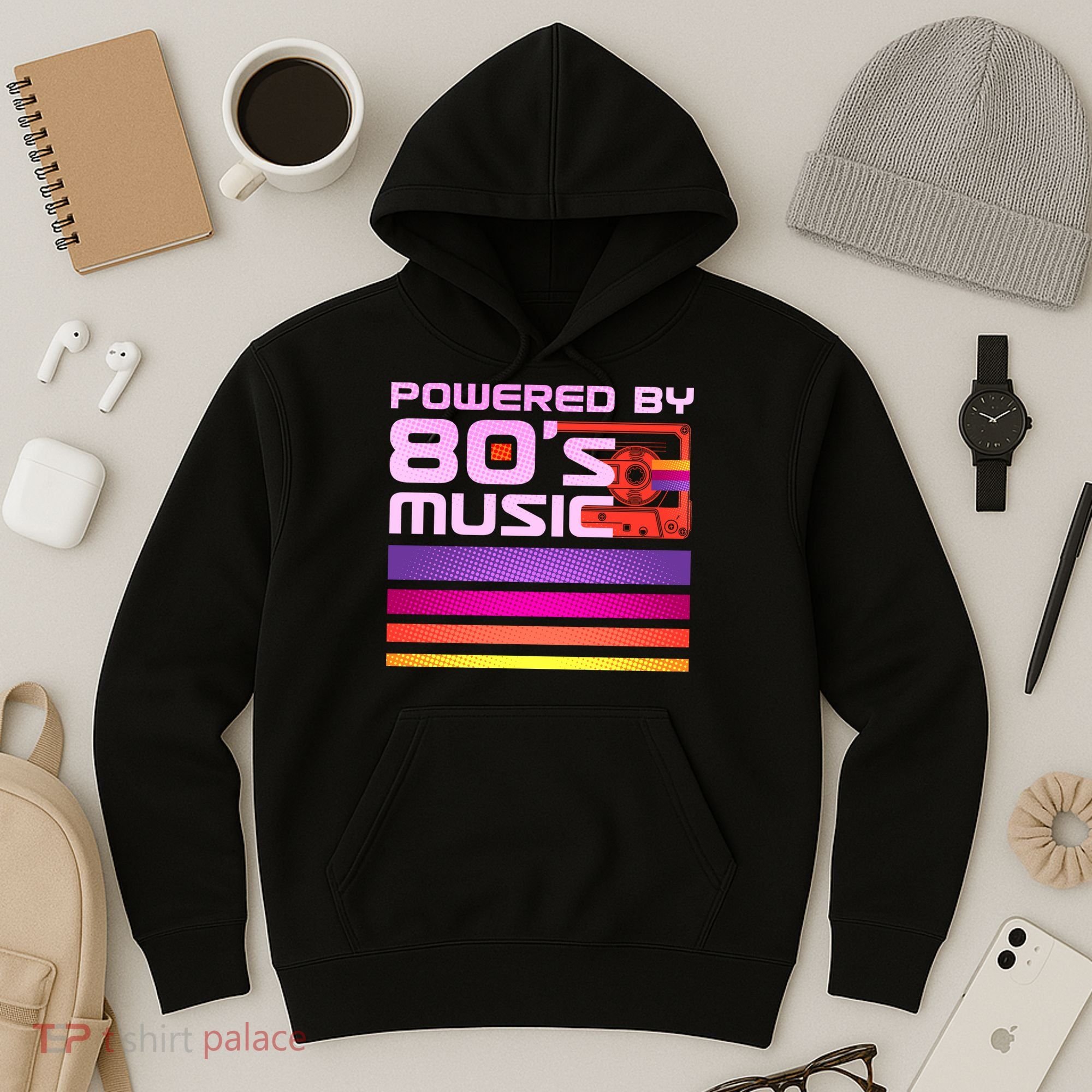 Retro Poweres By 80's Music Cassette Tape Hoodie