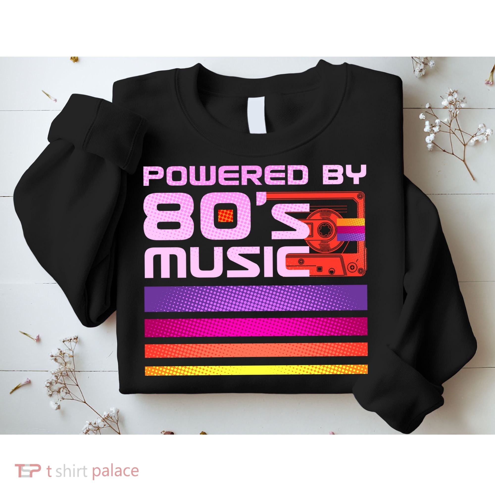Retro Poweres By 80's Music Cassette Tape Sweatshirt