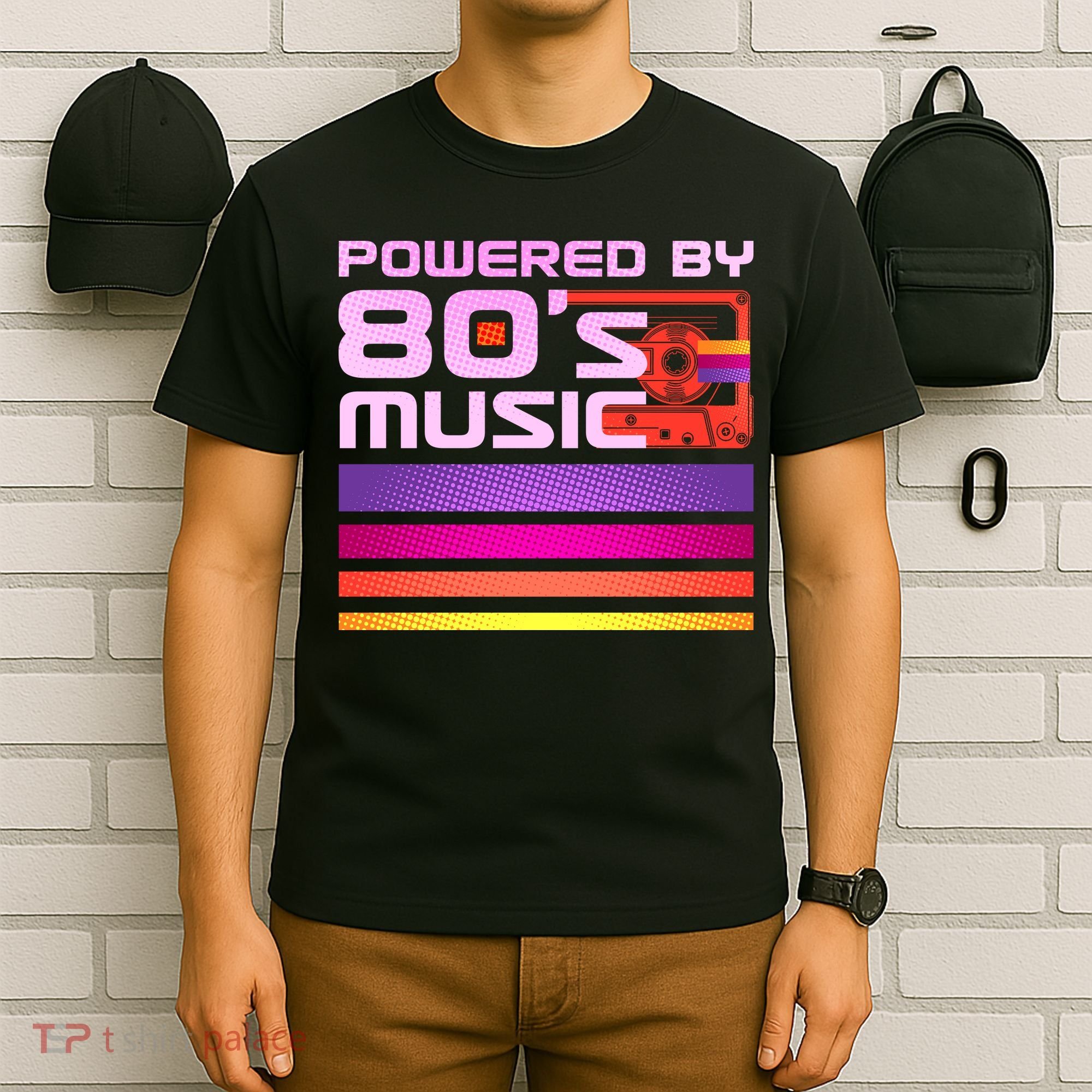 Retro Poweres By 80's Music Cassette Tape T-Shirt
