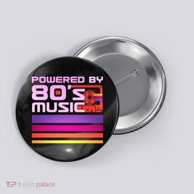 Retro Poweres By 80's Music Cassette Tape Button