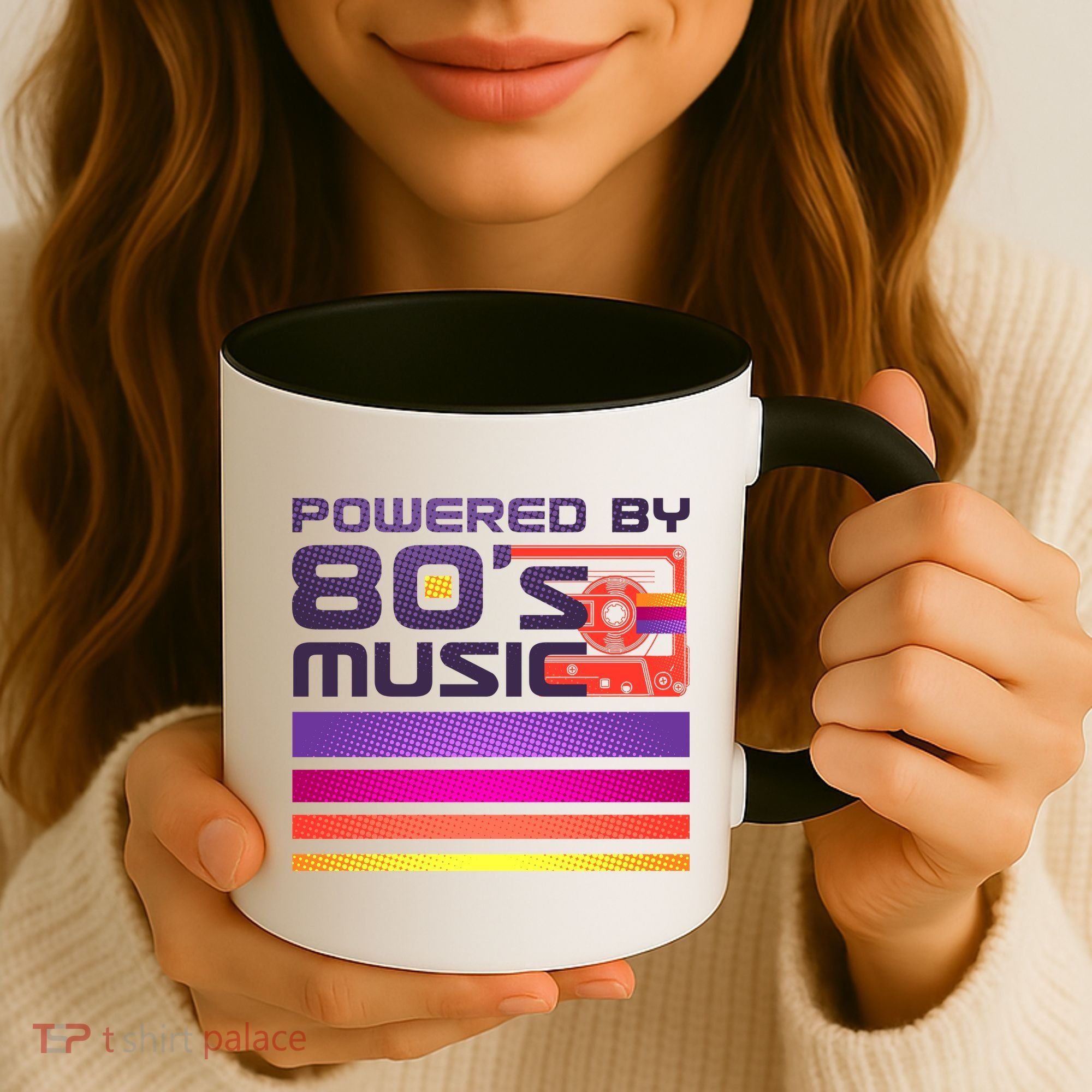 Retro Poweres By 80's Music Cassette Tape Coffee Mug